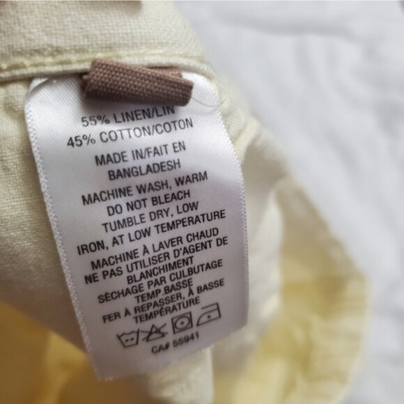 NWT Harlow Coastal Linen Cotton Blend Shorts Yellow M - Picture 13 of 14